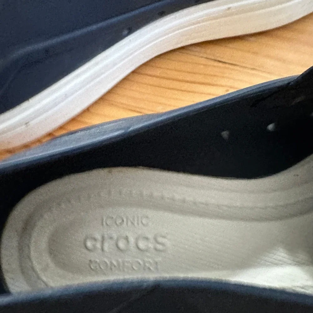 Crocs LiteRide Pacer Navy Blue White Slip On Sneakers Mens 7 Womens 9